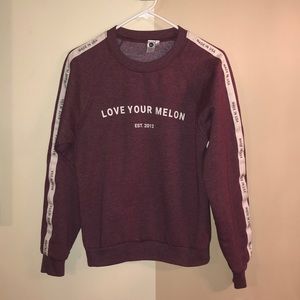 Love your melon XS crewneck maroon sweatshirt